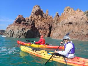 Kayaking on the south west coast of Jersey